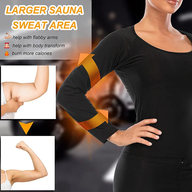 Women Sauna Suits Long Sleeves Sweat Body Shaper.