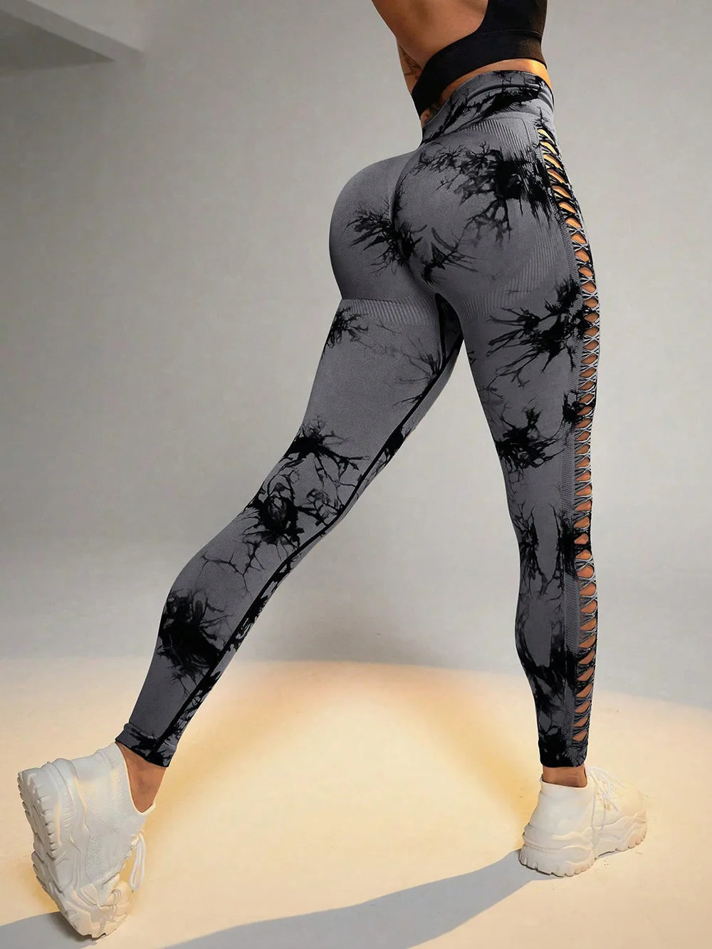 Yoga Tie Dye Hollow Pants Fitness Sportswear.