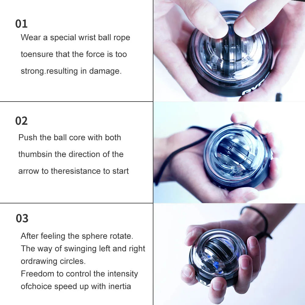 Fitness Power Trainer Ball Self-starting Gyro ball Power ball Arm Hand Muscle Force Fitness Exercise Equipment Strengthener