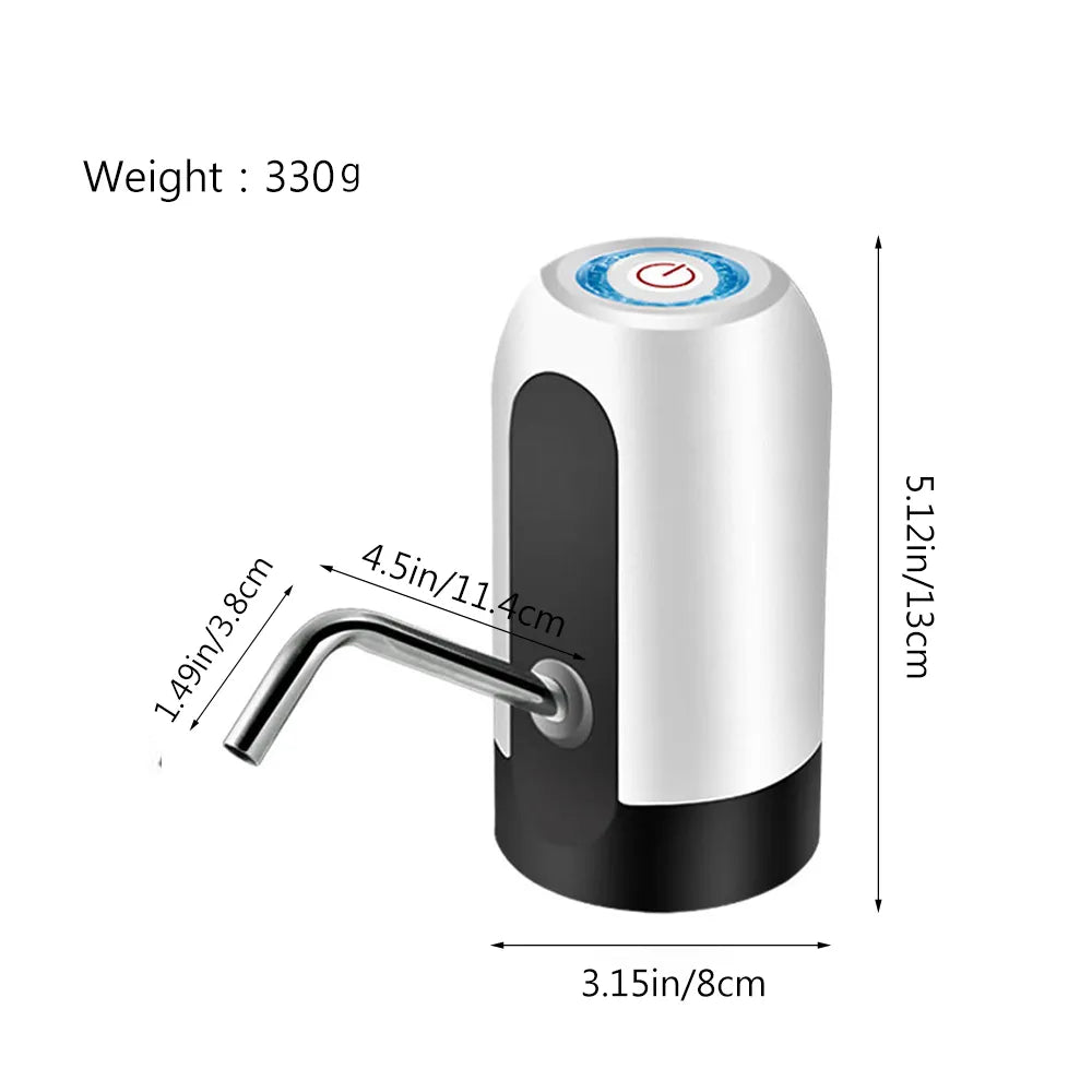 Electric Portable Water Dispenser Pump for 5 Gallon Bottle Usb Charge With Extension Hose Barreled Tools