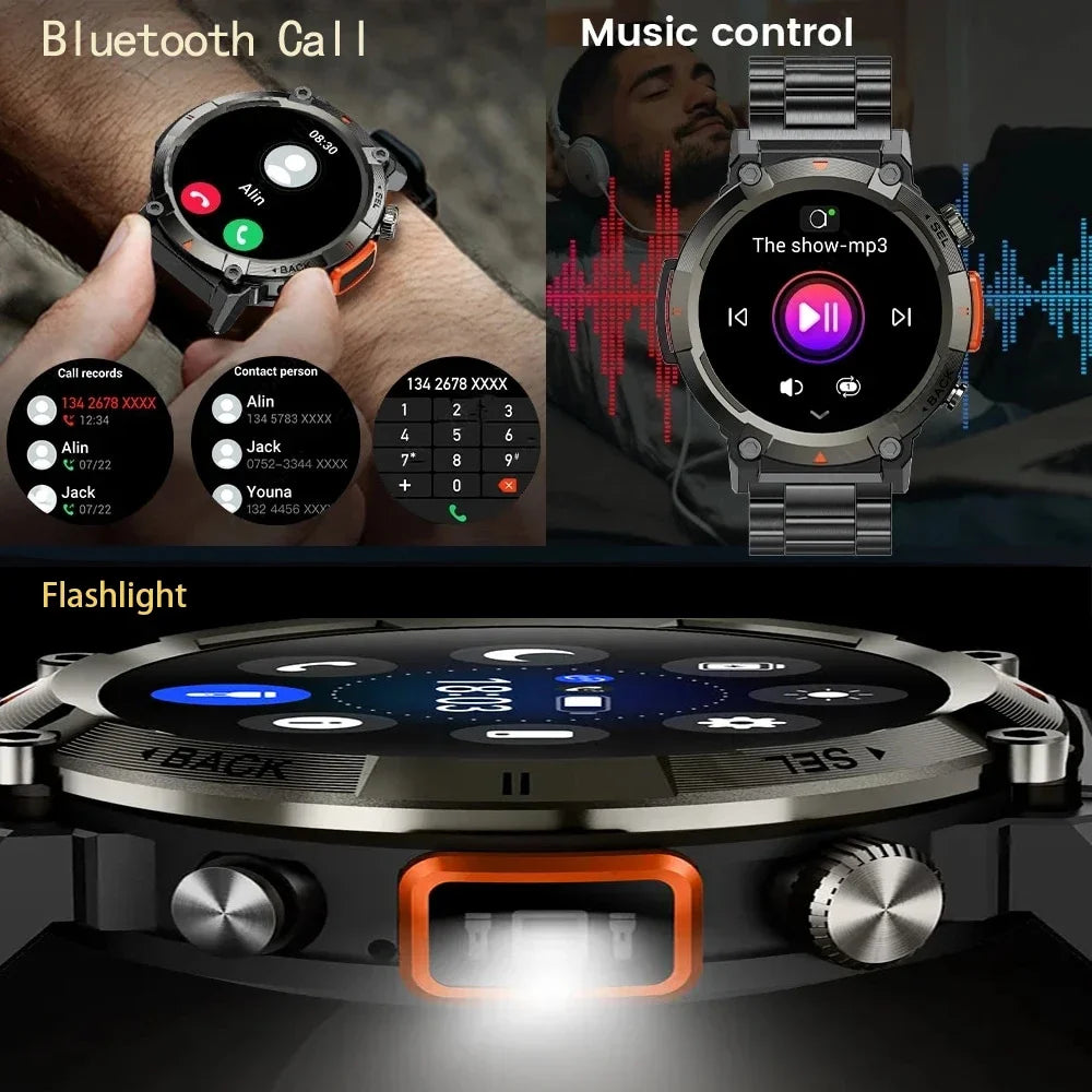 Smartwatch Smart Watch Bluetooth Call With Flashlight Sport Tracker.