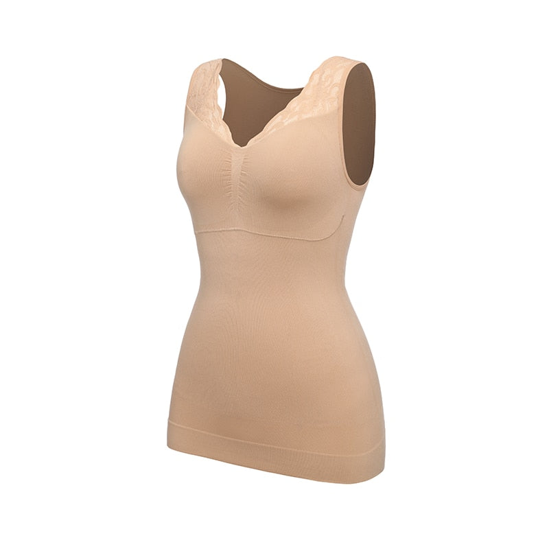 Fitness Hub Built In Bra Tank Top Women Shapewear.