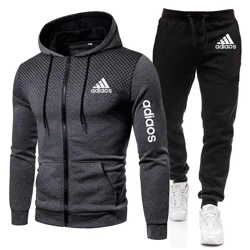 2025 New Men Running Set Sportswear Fashion Men Hoodie Fitness Gym Clothing Jogger Men&