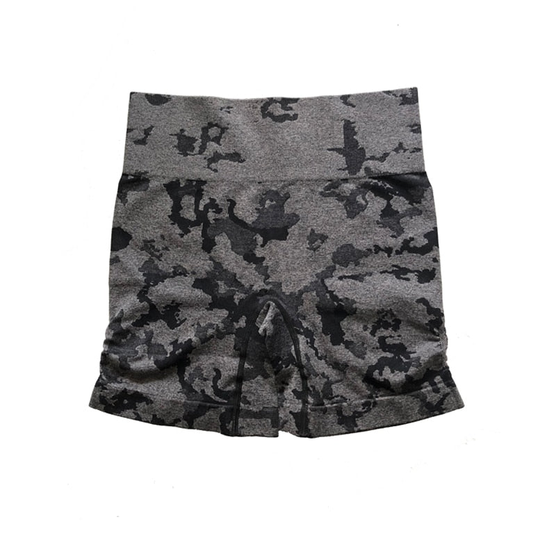 Women Adapt Camo Seamless Shorts High Waist Booty Gym.