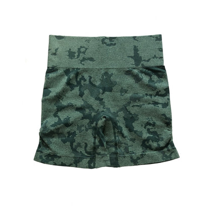 Women Adapt Camo Seamless Shorts High Waist Booty Gym.