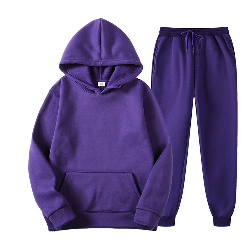 Two Piece Set Casual Fleece Tracksuit Women