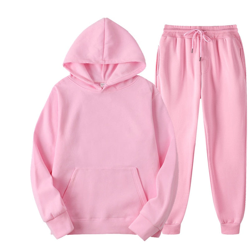 Two Piece Set Casual Fleece Tracksuit Women