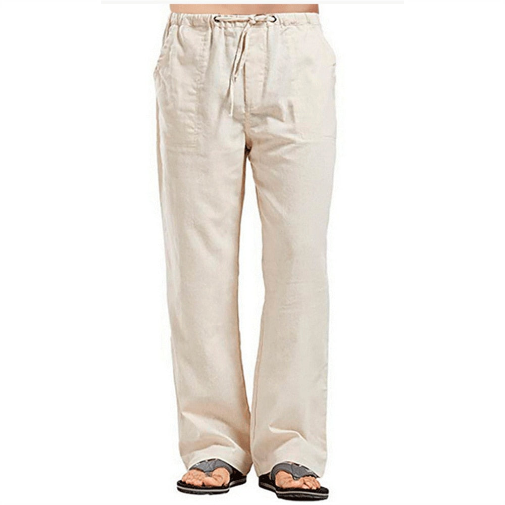 Cotton Linen Pants Summer Solid Color